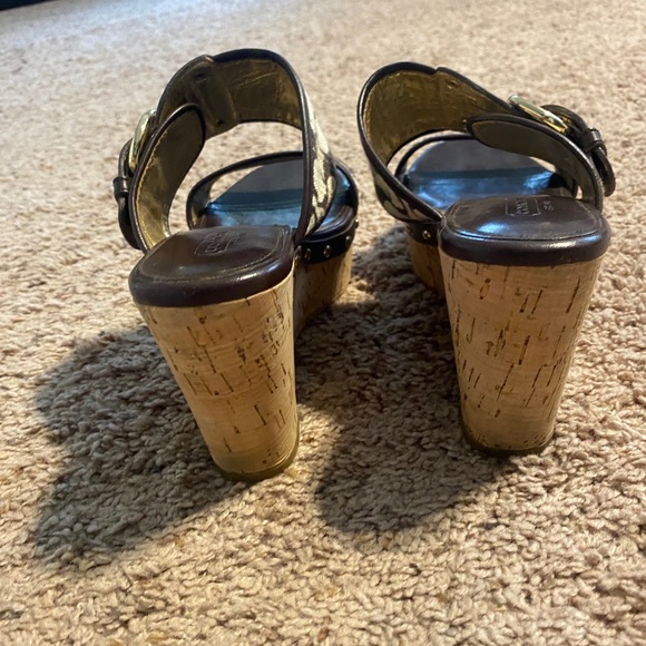 Coach signature platform cork wedge sandals siz 8.5 - Picture 3 of 7
